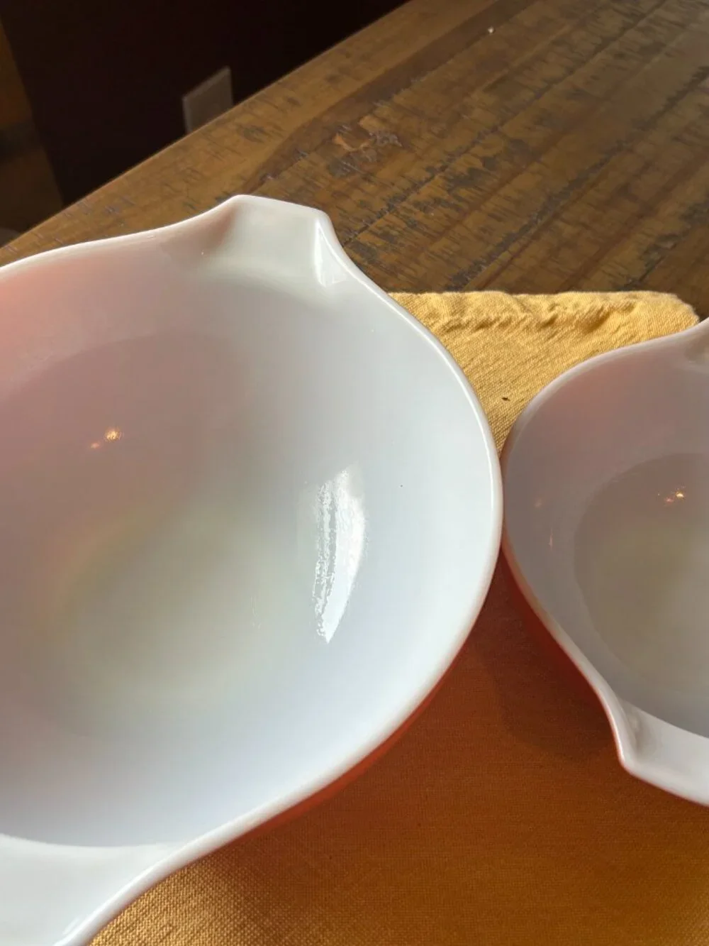 Vintage  Pyrex bowls set   Autumn  Harvest   rust  orange  color    #  444  442